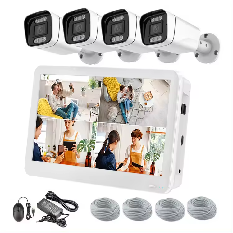 4Ch NVR KIT 4MP POE camera NVR with 11.6" monitor system IP Camera Set System with set security system power over ethernet xmeye