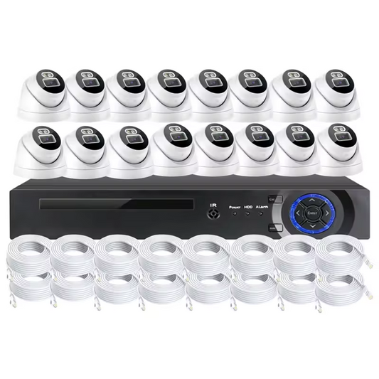 16CH NVR KIT Face human detection 16ch 8mp poe camera system color night indoor dome 16 channels 4k poe nvr cctv kit