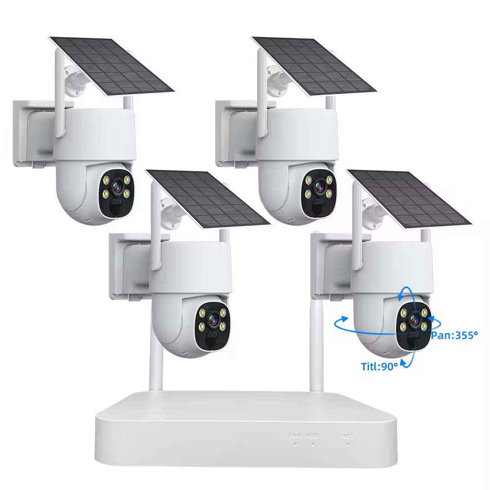 10CH 4MP WIFI Solar PTZ IP Camera NVR Kit Waterproof Wireless Home CCTV Security Camera Video Surveillance System