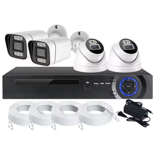 4Ch NVR KIT 5MP POE Camera NVR KIT IP Camera NVR Set Face Detection Motion Detection Two-Way Audio Dome Bullet Outdoor Security Xmeye