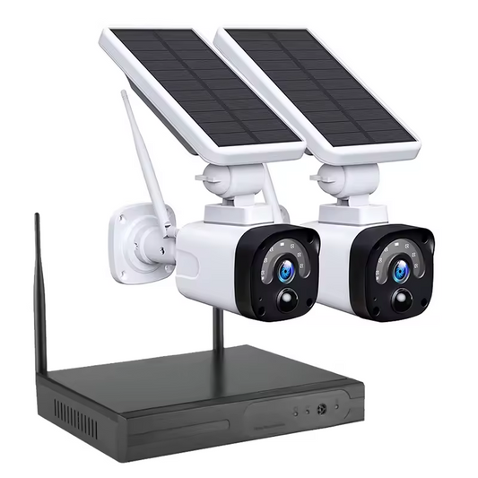 4CH Solar Cameras Kit Low Power PIR Wireless CCTV System 3MP Solar Power Battery Camera 2ch WIFI NVR Kit