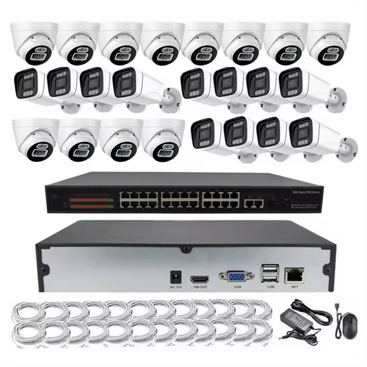 24CH NVR KIT 8MP 4K Network IP Cameras 24 Port POE Switch NVR System POE Camera Kit NVR 24CH Set