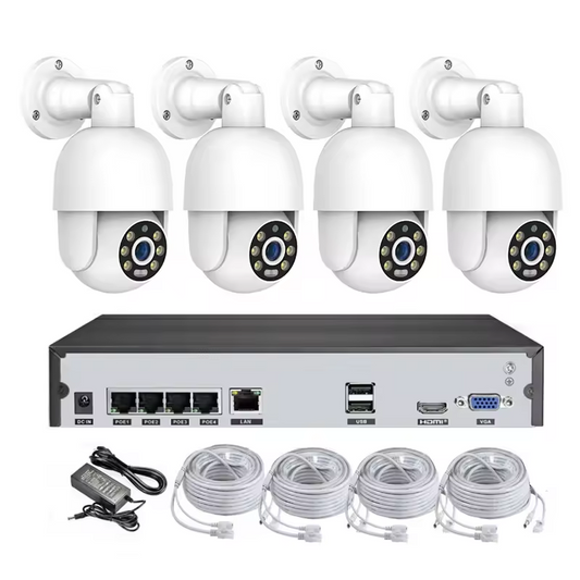 4CH NVR KIT 4K Poe NVR Security Camera System 8MP Human Motion Tracking Sound Alarm PTZ Camera Kit