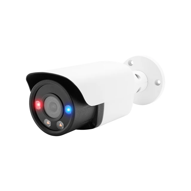 red and blue flashlight H.265 4K 8MP alarm Two way audio IP66 Human body and Vehicle detection Dual light Bullet POE IP camera