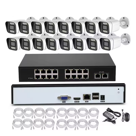 16CH NVR KIT 30FPS 4K 16 Channel POE Switch CCTV NVR System 8MP 4K POE IP Camera Two Way Audio 16CH Security KIT