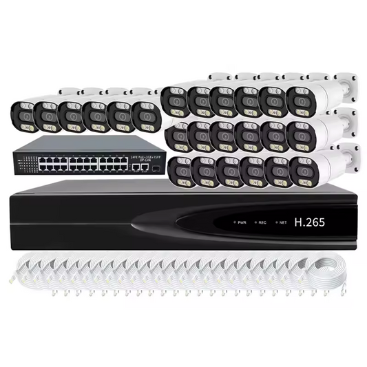 24CH NVR KIT IP 4K CCTV POE Security Camera System 24 Channel Indoor Outdoor De Surveillance Full HD Set Price With Audio Recording